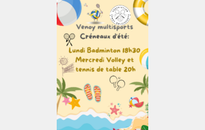 Créneaux été 2026