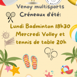 Créneaux été 2026